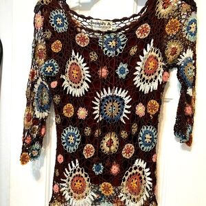 Beautiful lined crochet sweater. Priced to sell!